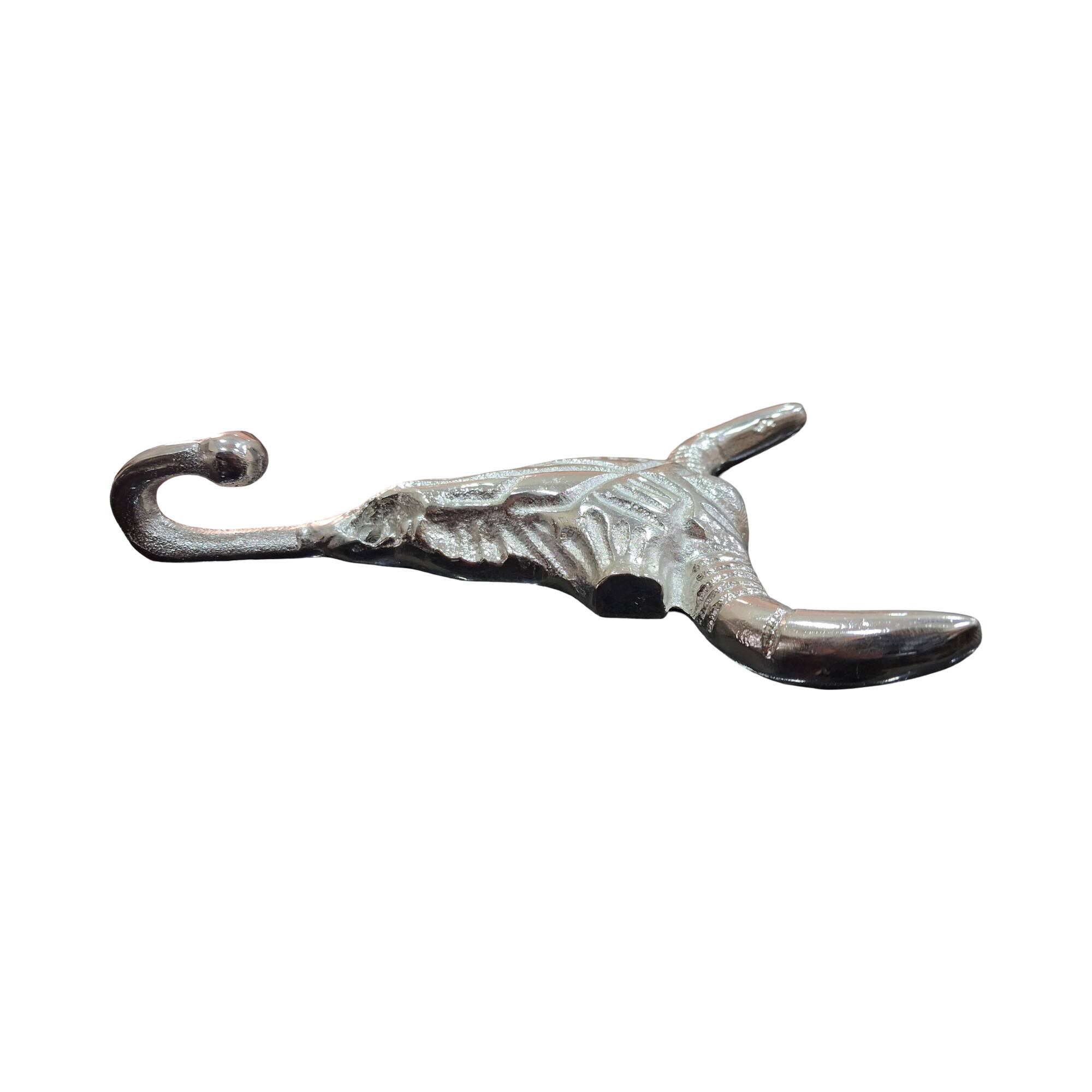 7" Silver Aluminum Cow Skull Wall Hook by Ashland®